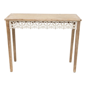 White Washed Detailed Hall/Console Table