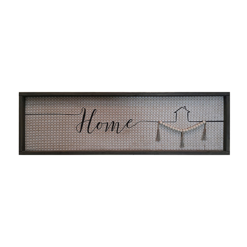 Large Textured Home sign with Tassels