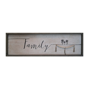 Large Textured Family sign with Tassels