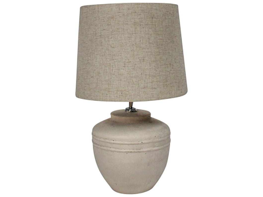 Lamp with Concrete Base & Natural Shade